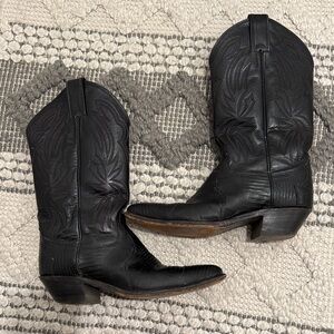 Black 90s Justin Lizard Cowboy Boots
